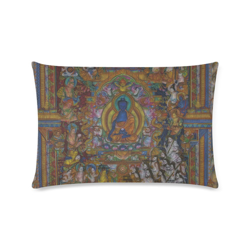 Awesome Thanka With The Holy Medicine Buddha Custom Rectangle Pillow Case 16"x24" (one side)