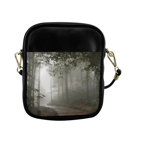 Landscape Forest Path in Foggy Mist Sling Bag (Model 1627)