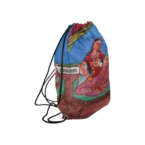 Deity Parvati with her Son Ganesha Large Drawstring Bag Model 1604 (Twin Sides)  16.5"(W) * 19.3"(H)