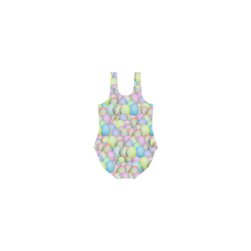 Pastel Colored Easter Eggs Vest One Piece Swimsuit (Model S04)