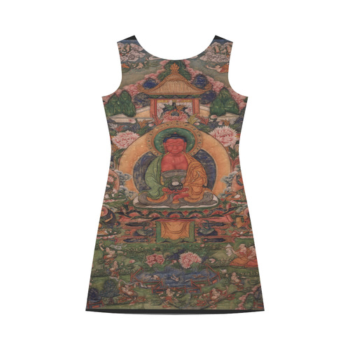 Buddha Amitabha in His Pure Land of Suvakti Bateau A-Line Skirt (D21)
