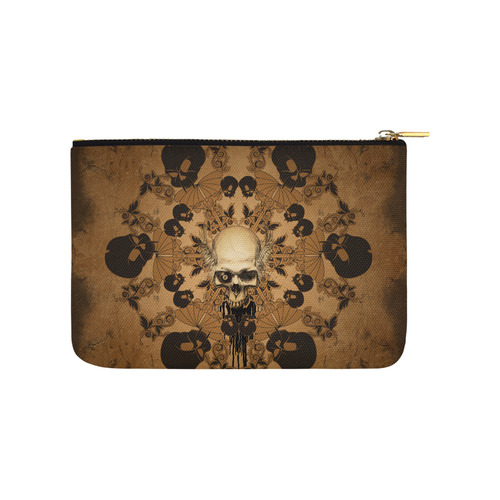 Skull with skull mandala on the background Carry-All Pouch 9.5''x6''