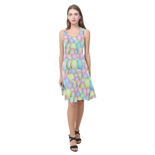 Pastel Colored Easter Eggs Atalanta Casual Sundress(Model D04)