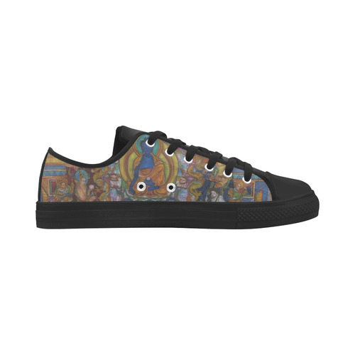 Awesome Thanka With The Holy Medicine Buddha Aquila Microfiber Leather Women's Shoes/Large Size (Model 031)