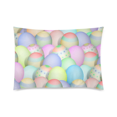 Pastel Colored Easter Eggs Custom Zippered Pillow Case 20"x30"(Twin Sides)
