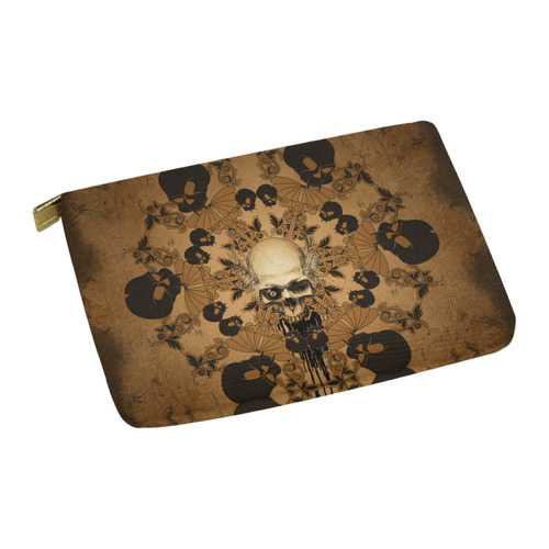 Skull with skull mandala on the background Carry-All Pouch 12.5''x8.5''