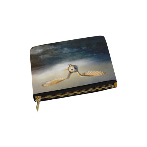 An barn owl flies over the lake Carry-All Pouch 6''x5''