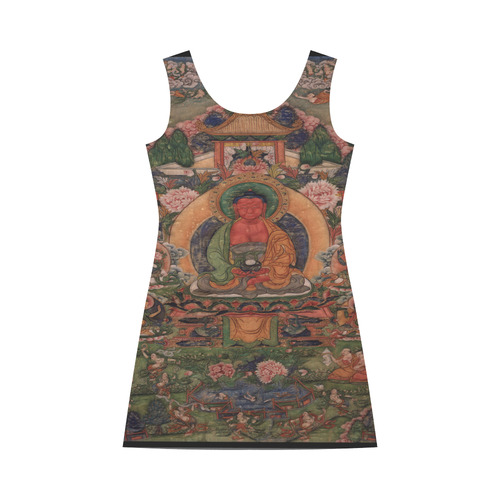 Buddha Amitabha in His Pure Land of Suvakti Bateau A-Line Skirt (D21)