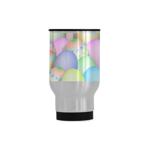 Pastel Colored Easter Eggs Travel Mug (Silver) (14 Oz)