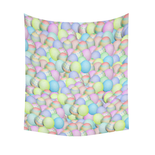 Pastel Colored Easter Eggs Cotton Linen Wall Tapestry 51"x 60"