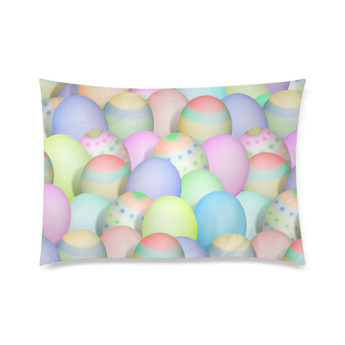 Pastel Colored Easter Eggs Custom Zippered Pillow Case 20"x30"(Twin Sides)