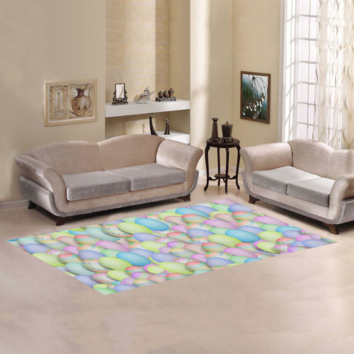 Pastel Colored Easter Eggs Area Rug 7'x3'3''