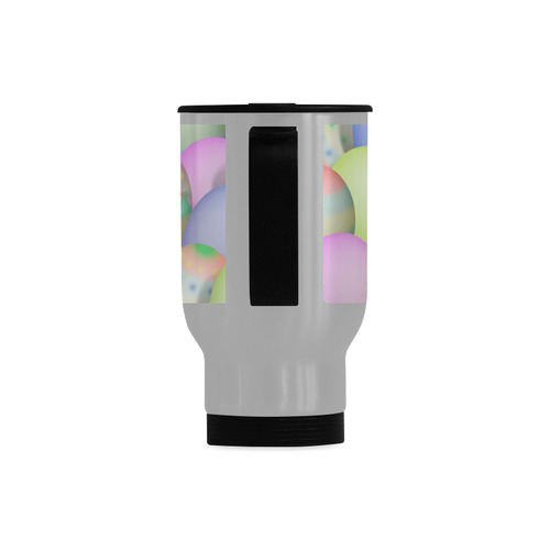 Pastel Colored Easter Eggs Travel Mug (Silver) (14 Oz)