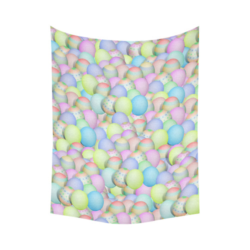 Pastel Colored Easter Eggs Cotton Linen Wall Tapestry 60"x 80"