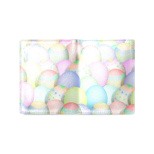 Pastel Colored Easter Eggs Men's Leather Wallet (Model 1612)