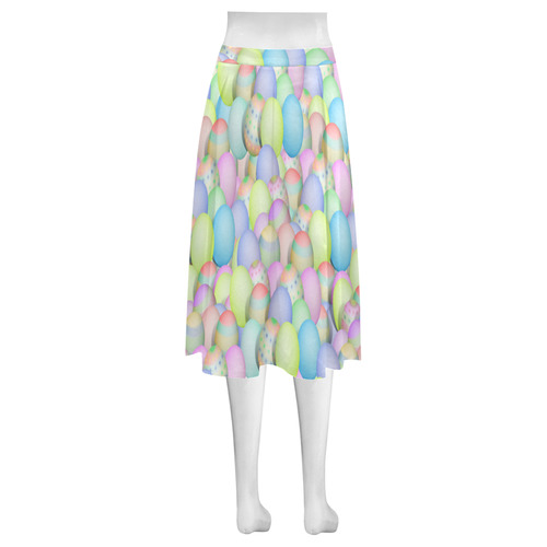 Pastel Colored Easter Eggs Mnemosyne Women's Crepe Skirt (Model D16)
