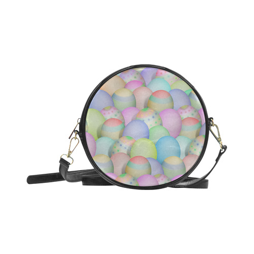 Pastel Colored Easter Eggs Round Sling Bag (Model 1647)