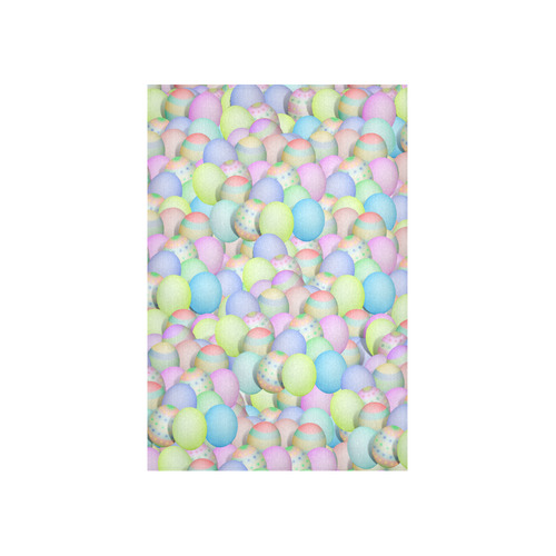 Pastel Colored Easter Eggs Cotton Linen Wall Tapestry 40"x 60"