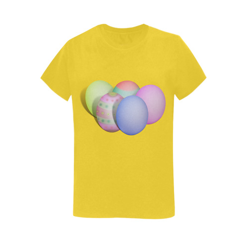 Pastel Colored Easter Eggs Women's T-Shirt in USA Size (Two Sides Printing)