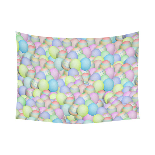 Pastel Colored Easter Eggs Cotton Linen Wall Tapestry 80"x 60"