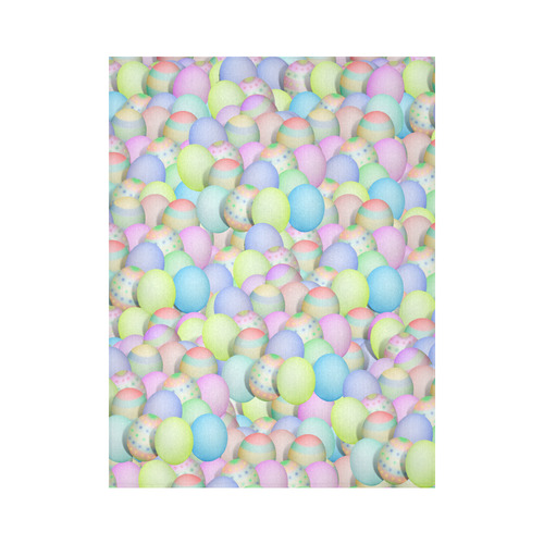 Pastel Colored Easter Eggs Cotton Linen Wall Tapestry 60"x 80"