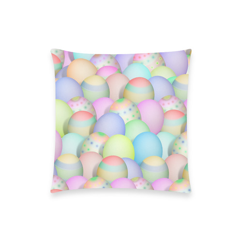 Pastel Colored Easter Eggs Custom  Pillow Case 18"x18" (one side) No Zipper