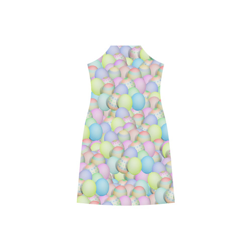 Pastel Colored Easter Eggs V-Neck Open Fork Long Dress(Model D18)