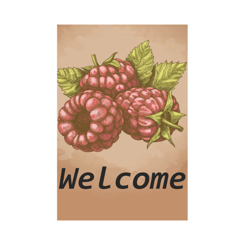 Welcome raspberry Garden Flag 12‘’x18‘’（Without Flagpole）