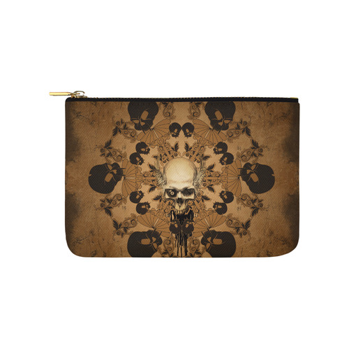 Skull with skull mandala on the background Carry-All Pouch 9.5''x6''