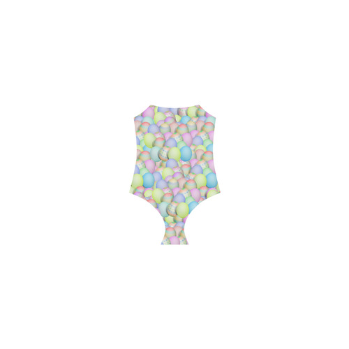 Pastel Colored Easter Eggs Strap Swimsuit ( Model S05)