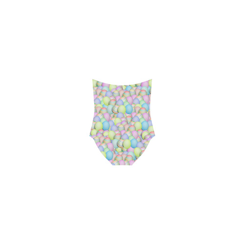 Pastel Colored Easter Eggs Strap Swimsuit ( Model S05)