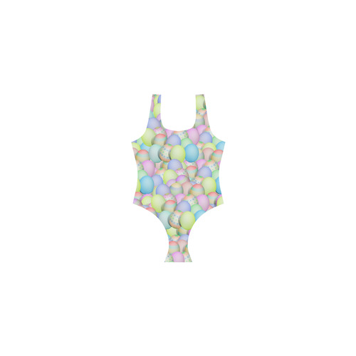 Pastel Colored Easter Eggs Vest One Piece Swimsuit (Model S04)