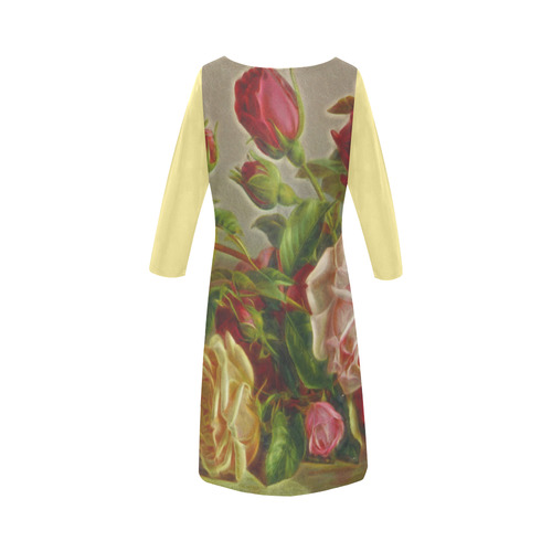 Beautiful Awesome Vintage Roses Round Collar Dress (D22)