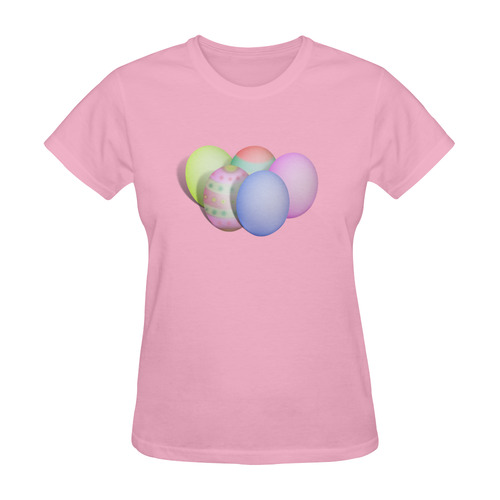 Pastel Colored Easter Eggs Sunny Women's T-shirt (Model T05)
