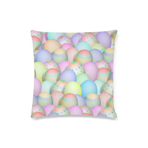 Pastel Colored Easter Eggs Custom Zippered Pillow Case 16"x16"(Twin Sides)