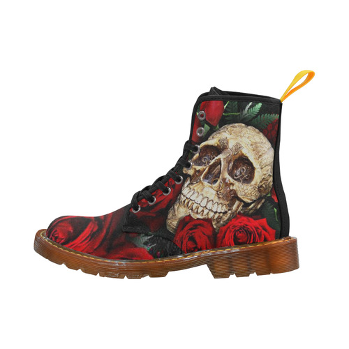 Skull with Flower Martin Boots For Women Model 1203H