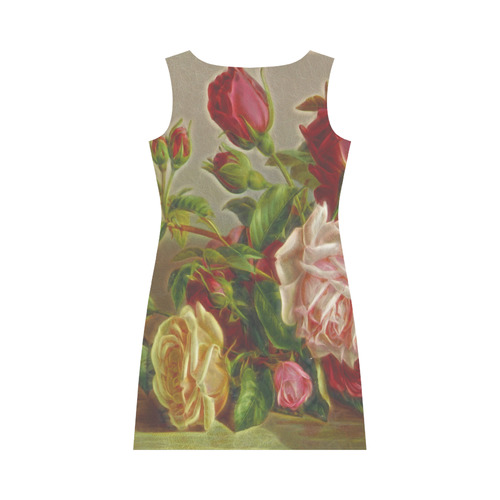Beautiful Awesome Vintage Roses Round Collar Dress (D22)