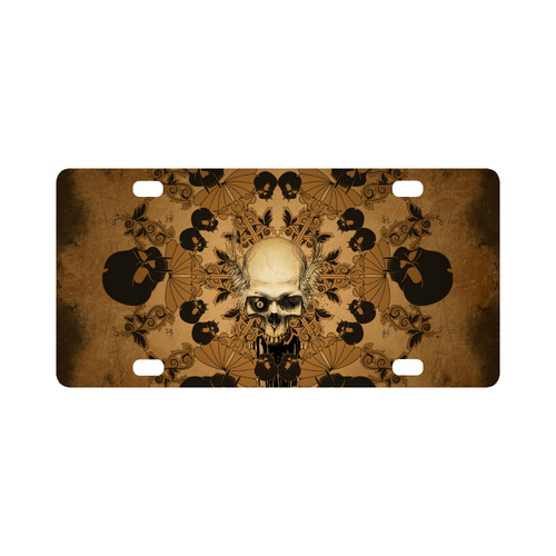 Skull with skull mandala on the background Classic License Plate