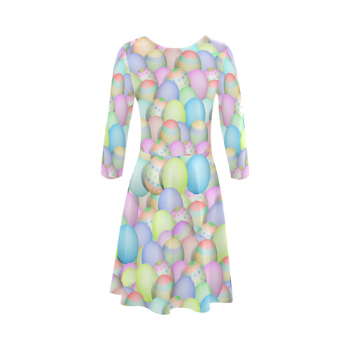 Pastel Colored Easter Eggs 3/4 Sleeve Sundress (D23)