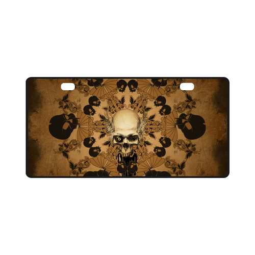 Skull with skull mandala on the background License Plate