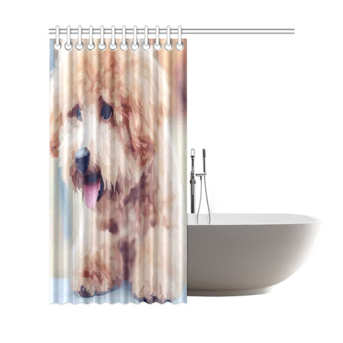Super Cute Warm Fuzzy Puppy Shower Curtain 69"x72"