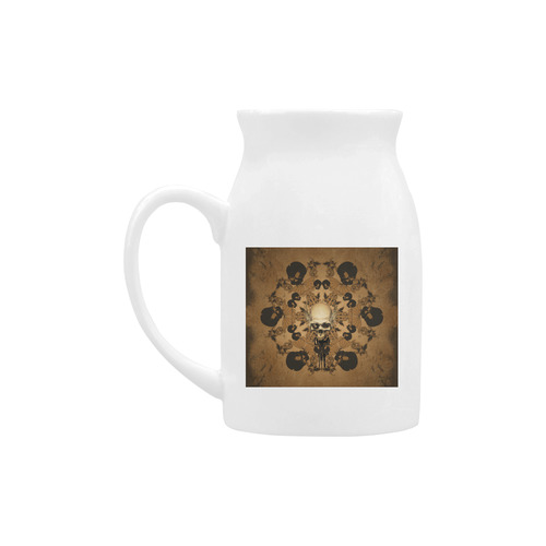 Skull with skull mandala on the background Milk Cup (Large) 450ml