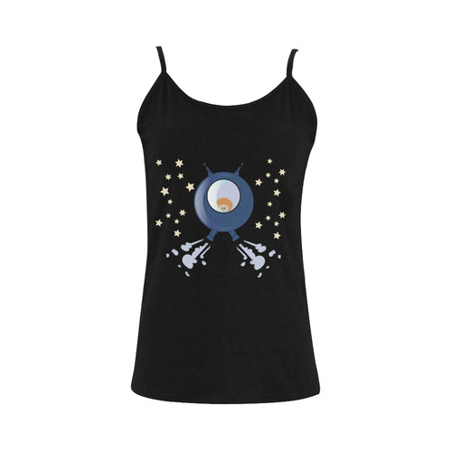 Hedgehog in space. spacecraft. Women's Spaghetti Top (USA Size) (Model T34)