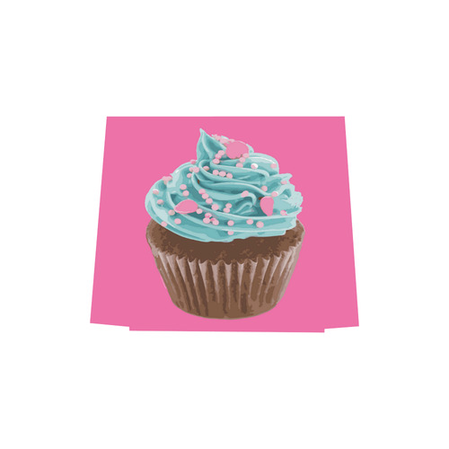 Blue Cupcake, Pink Sprinkles, Chocolate Brown, on Pink Euramerican Tote Bag/Small (Model 1655)