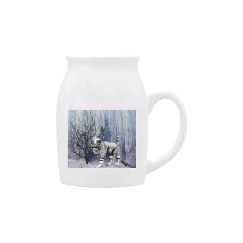 Wonderful tiger in the snow landscape Milk Cup (Small) 300ml