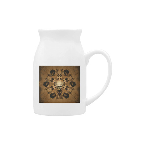 Skull with skull mandala on the background Milk Cup (Large) 450ml