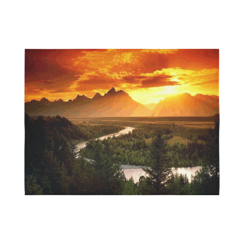 sunset mountain tapestry