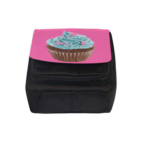 Blue Cupcake, Pink Sprinkles, Chocolate Brown, on Pink Crossbody Nylon Bags (Model 1633)