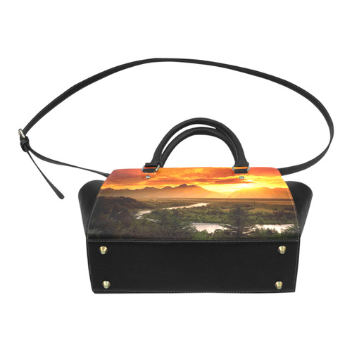 Sunset Mountain Forest Landscape Classic Shoulder Handbag (Model 1653)