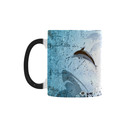 Surfing, surfboard and sharks Custom Morphing Mug